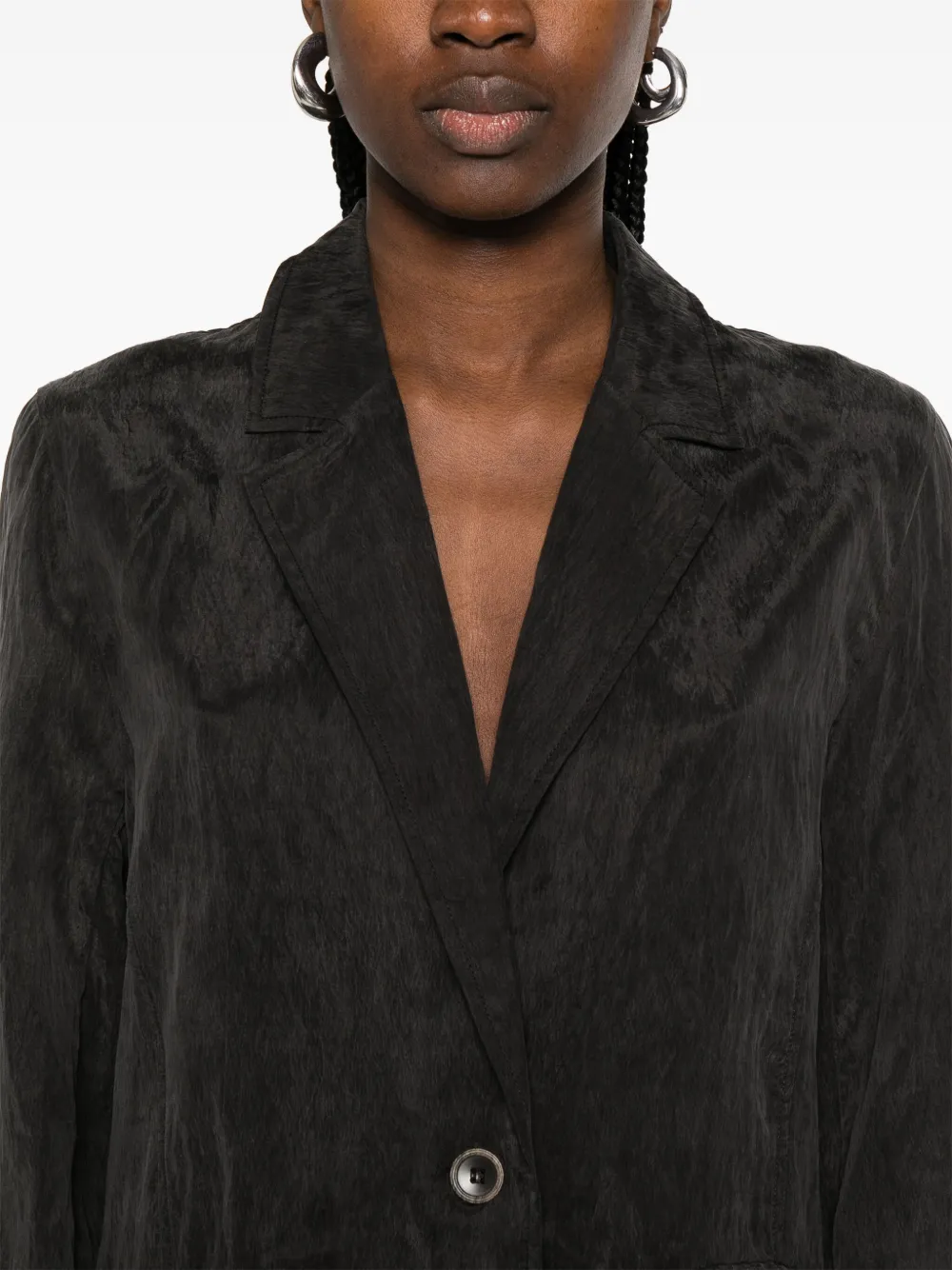 Colour 5 Power Crinkled Finish Blazer In Black