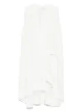 COLOUR 5 POWER slub-texture mini dres - White