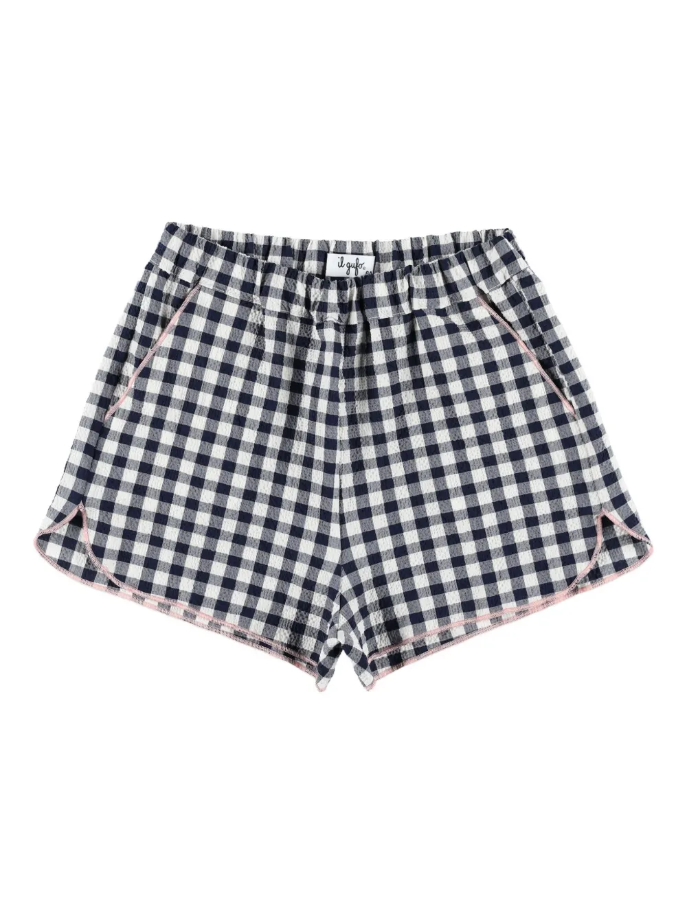 Il Gufo Geruite top en shorts Zwart