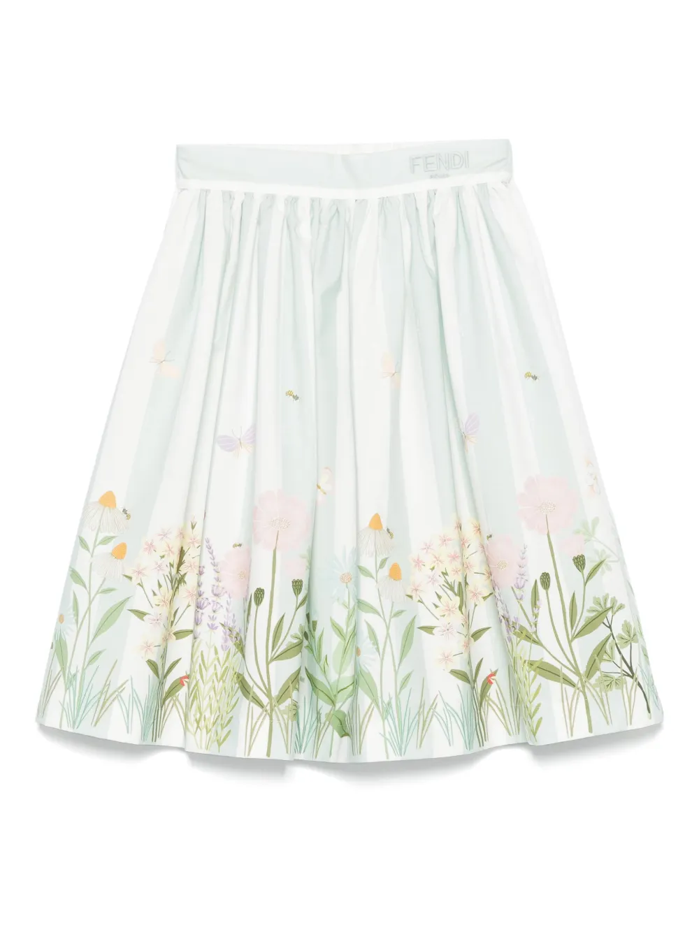 Fendi Kids Rok met geborduurd logo Groen