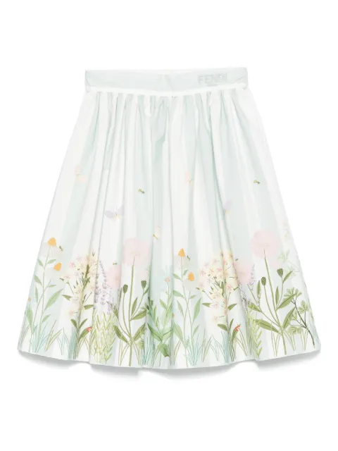 Fendi Kids falda con logo bordado