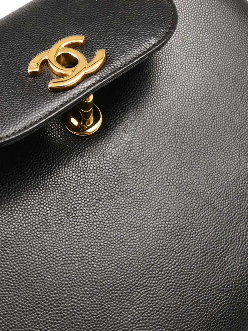 Pre-owned Chanel 1998 Cc Turn-lock Handbag In Black