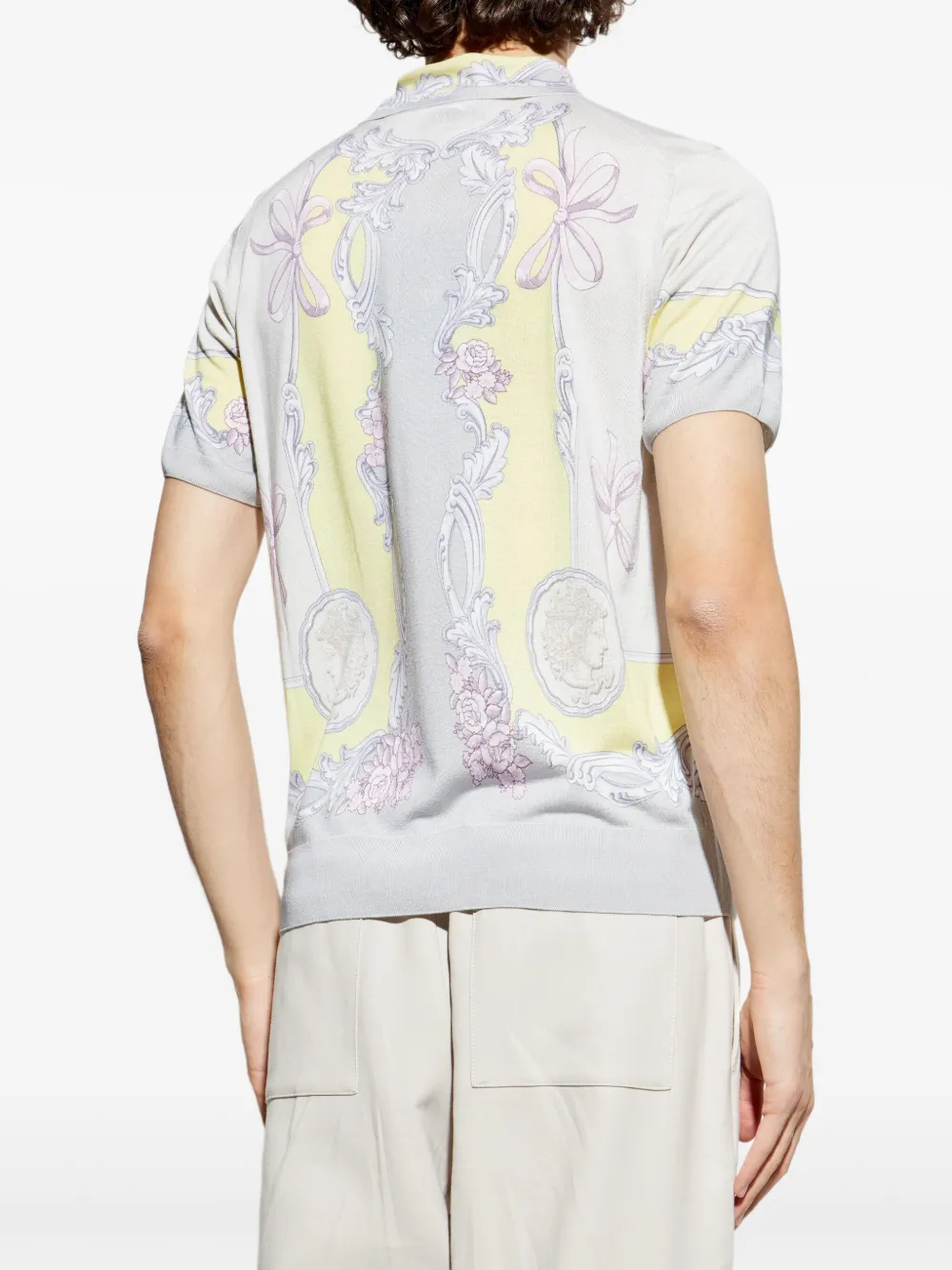 Versace Poloshirt met Medusa-patroon Grijs