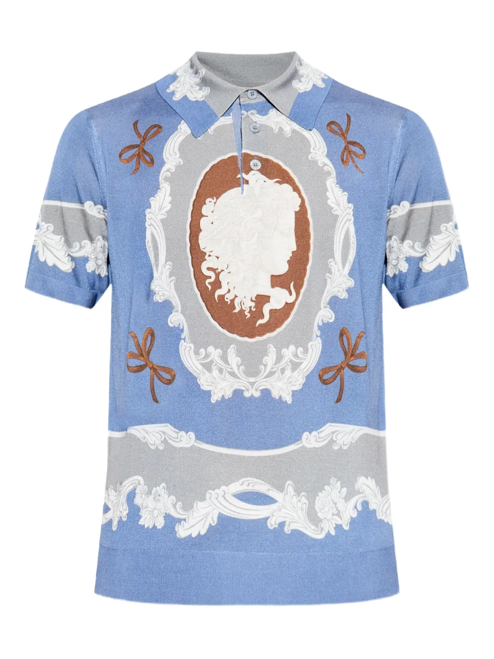 Versace Poloshirt met Medusa-patroon Blauw