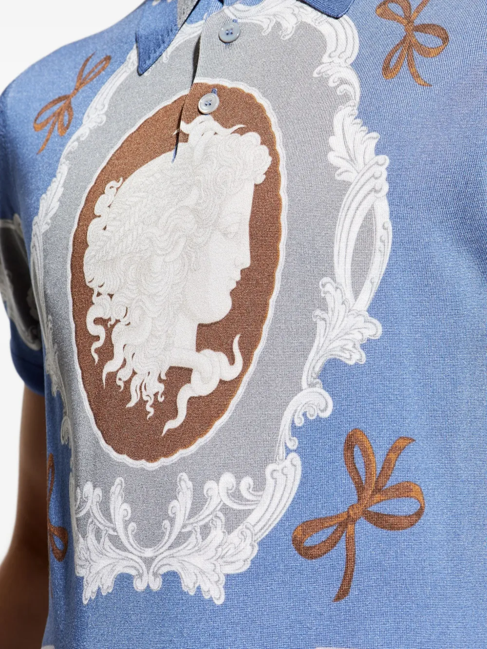 Versace Poloshirt met Medusa-patroon Blauw