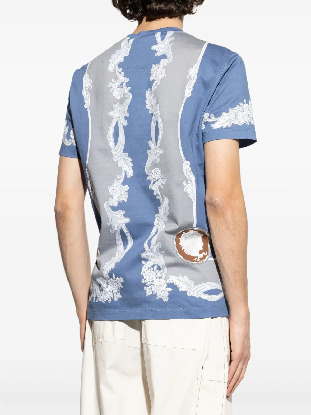 Versace T-shirt met Medusa-patroon Blauw