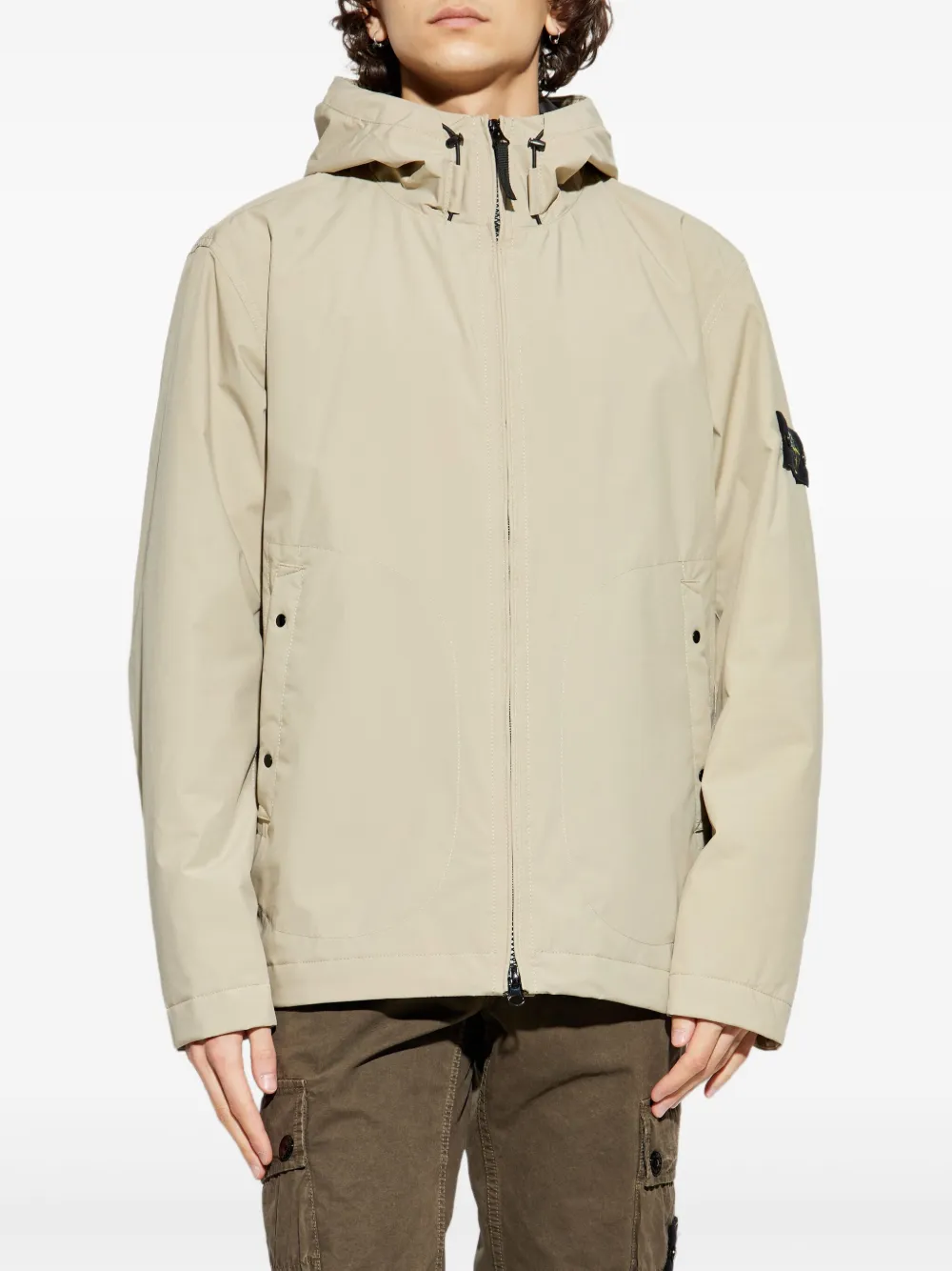 Stone Island Jack met Compass-print Beige