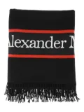 Alexander McQueen logo-embroidered scarf - Black