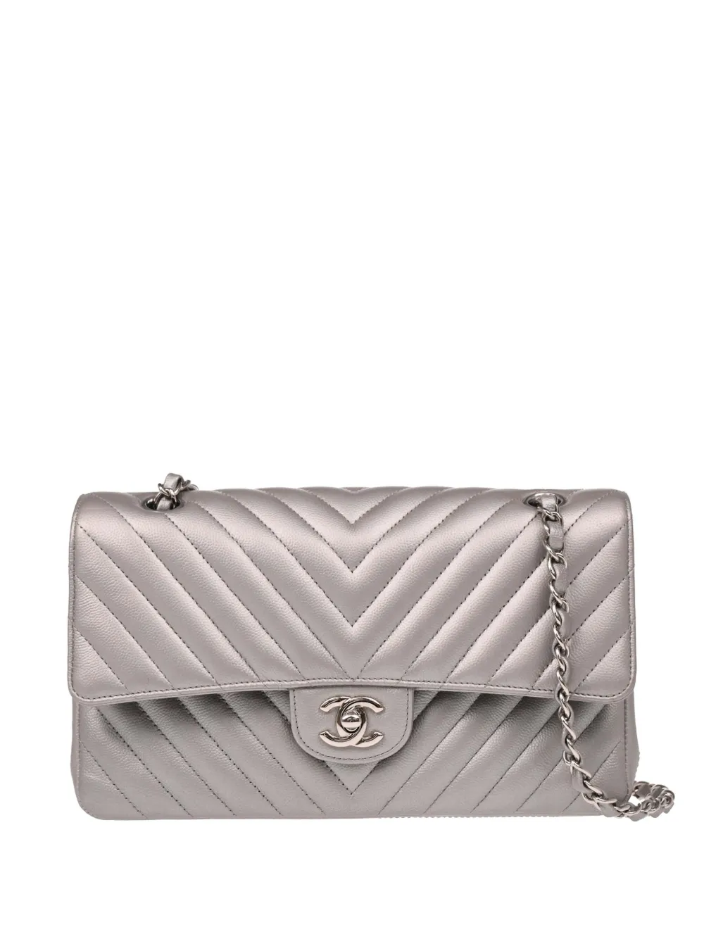 CHANEL Pre-Owned 2016 medium Classic Double Flap shoulder bag | Silver | Image 1