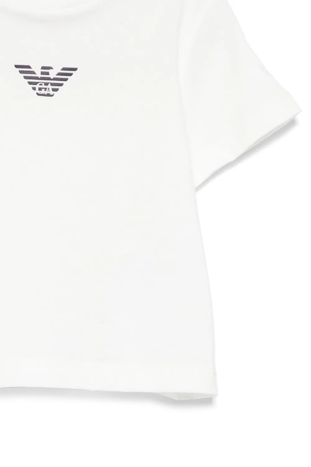 Emporio Armani Branded Short-sleeved Cotton-jersey T-shirt 6-24 In White