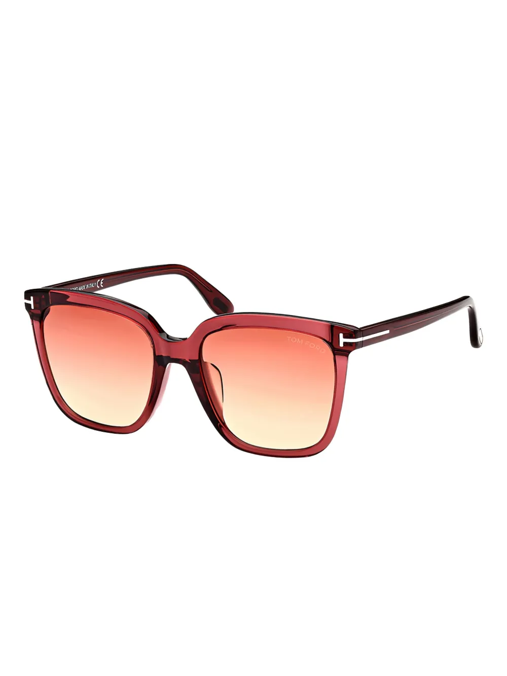 TOM FORD Zonnebril met vierkant montuur - Rood