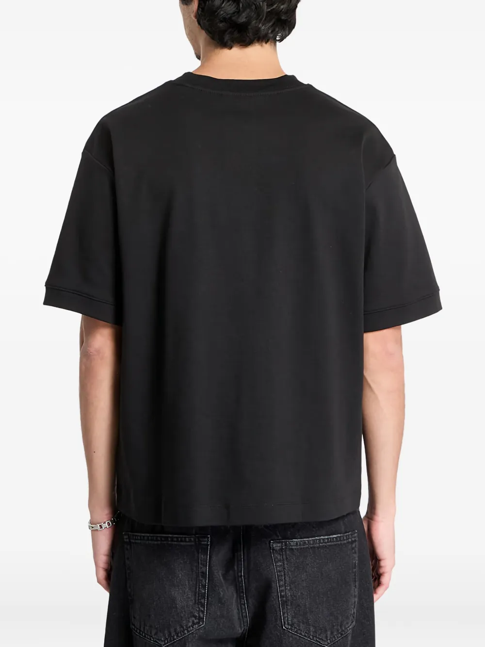 Calvin Klein Katoenen T-shirt met ronde hals Zwart