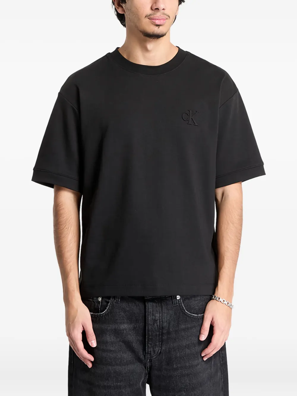 Calvin Klein クルーネック Tシャツ - ブラック Calvin Klein クルーネック Tシャツ - ブラック