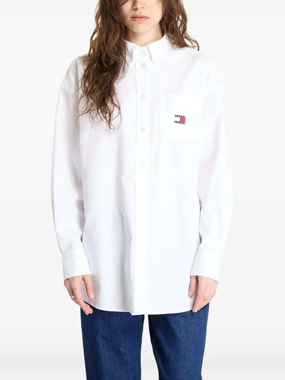 badge-appliqué shirt