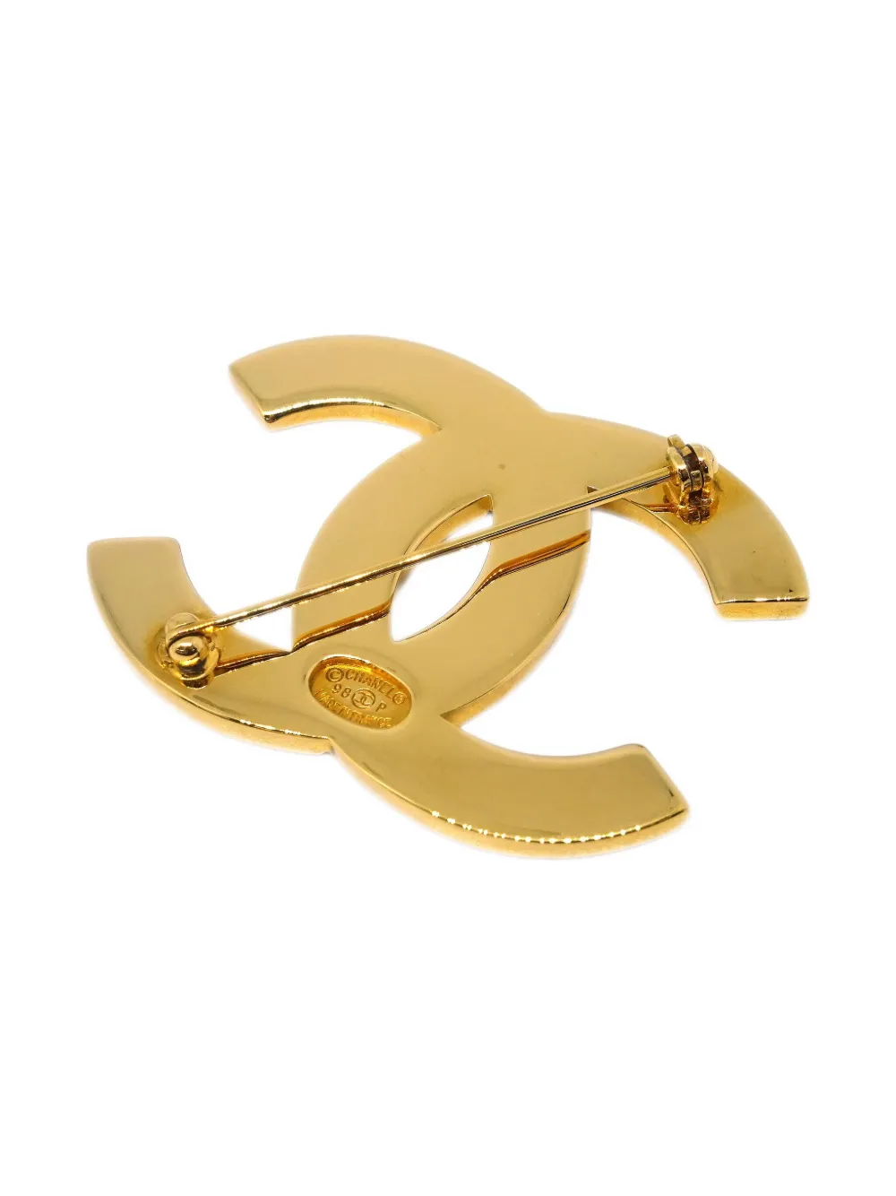 Pre-owned Chanel 1998 Cc Brooch In Gold