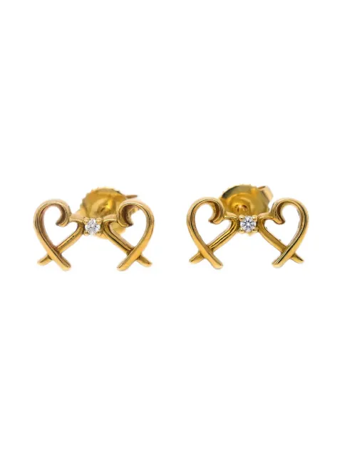 Tiffany & Co. Pre-Owned 1990-2000s 18K yellow gold Double Loving Heart stud earrings
