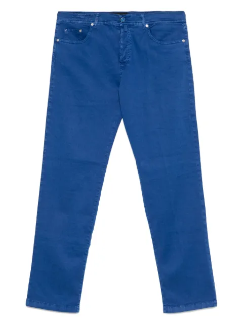 Kiton logo-patch trousers