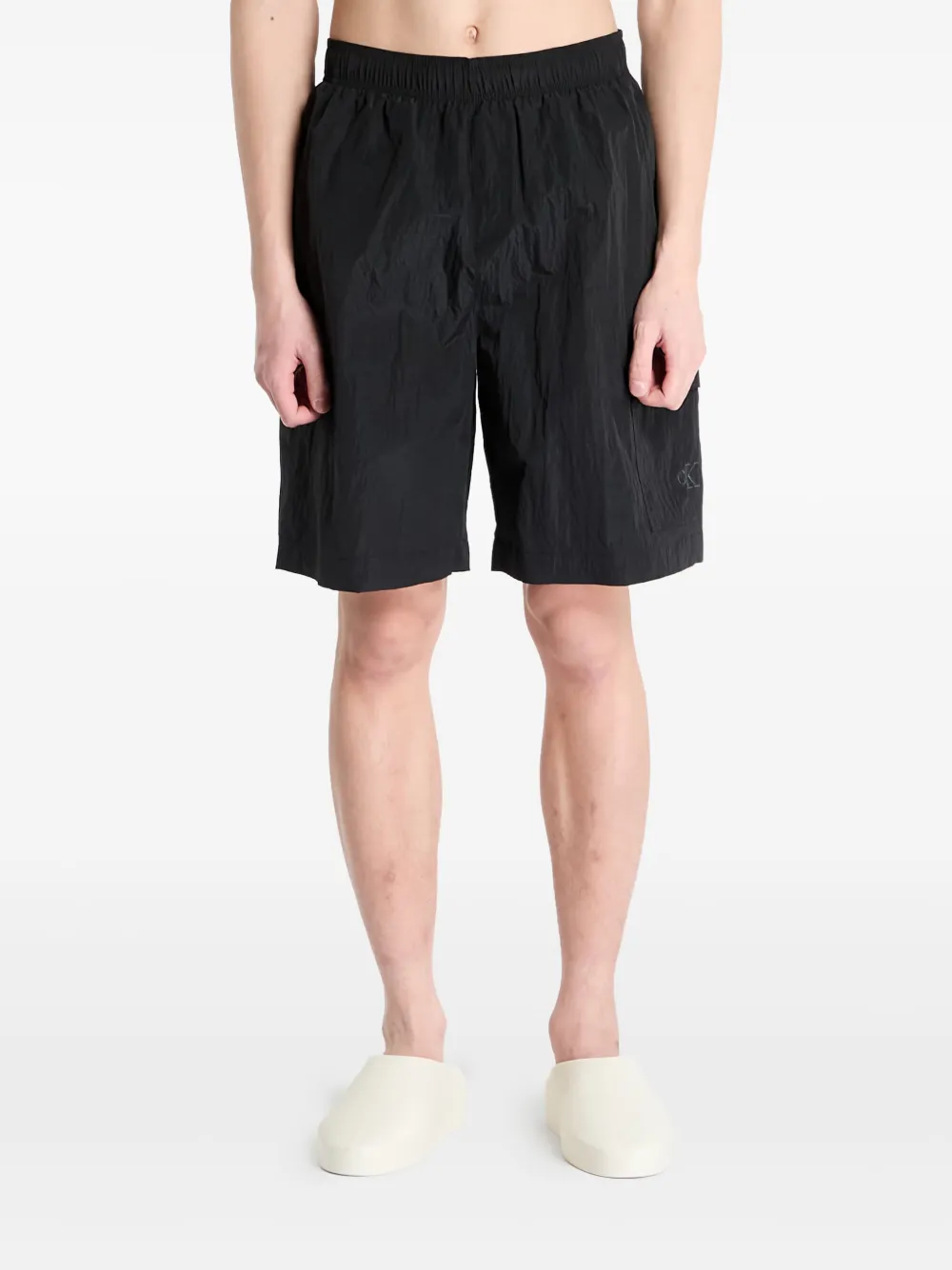 Calvin Klein Jeans logo-embroidered swim shorts | Black | Image 1