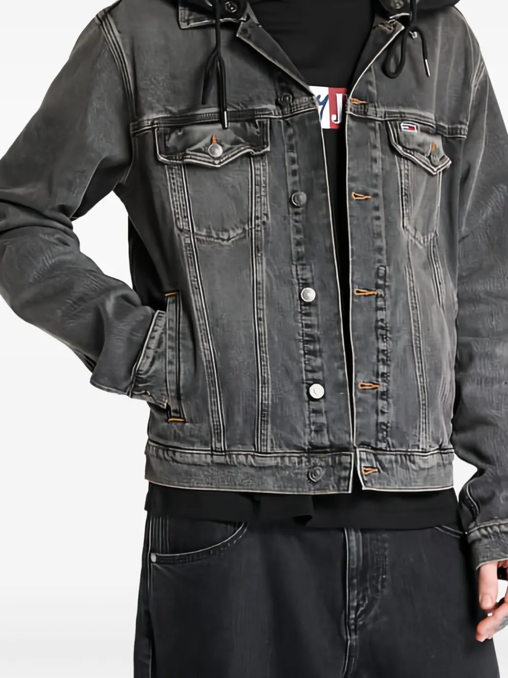 Tommy Jeans Ryan Regular Trucker denim jack Zwart