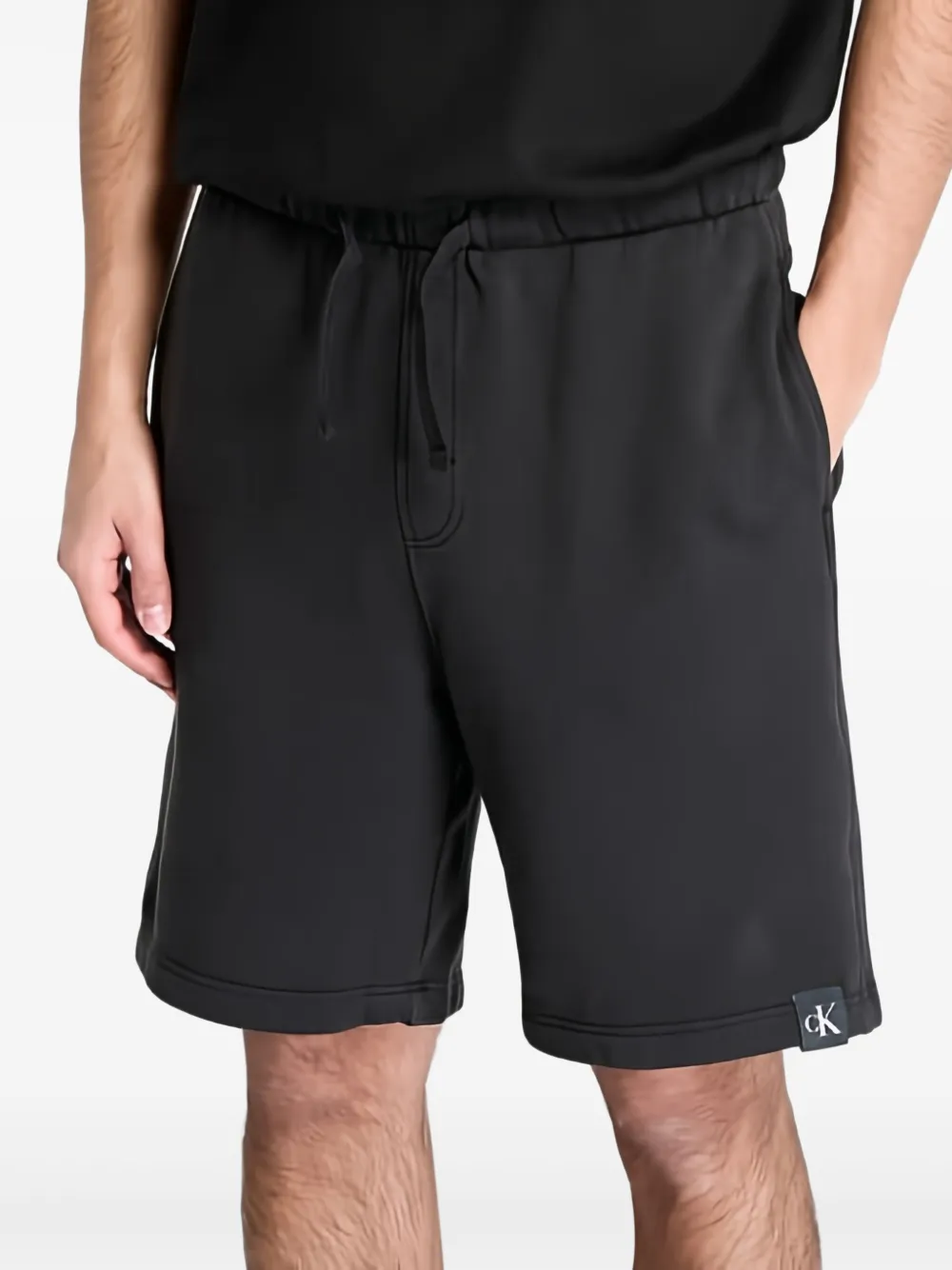 Calvin Klein Jeans Shorts met geverfd effect Zwart