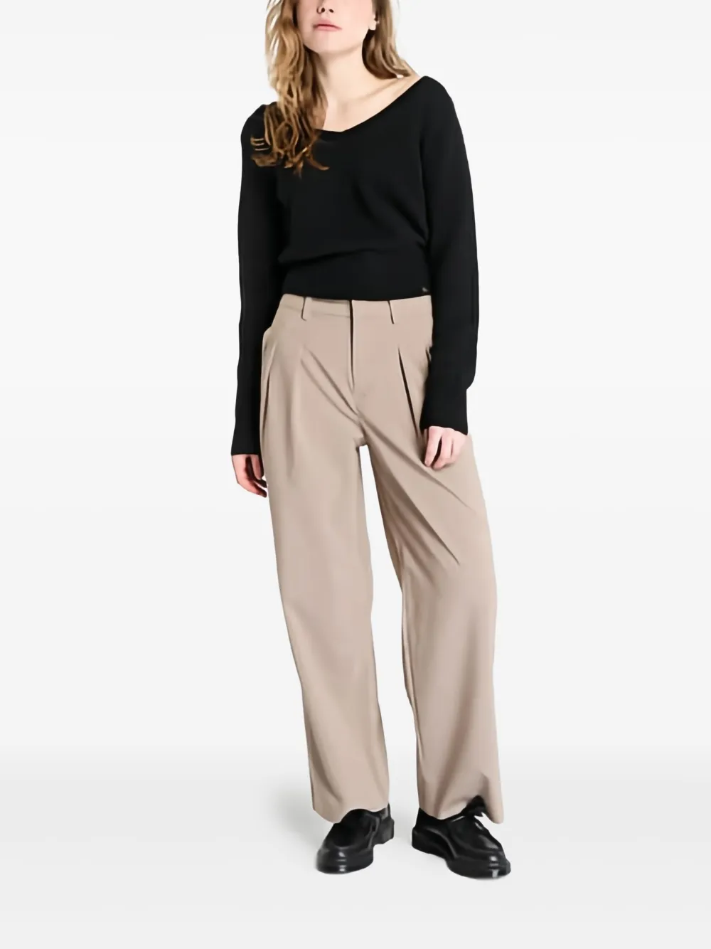 Calvin Klein Broek met geplooid detail Beige