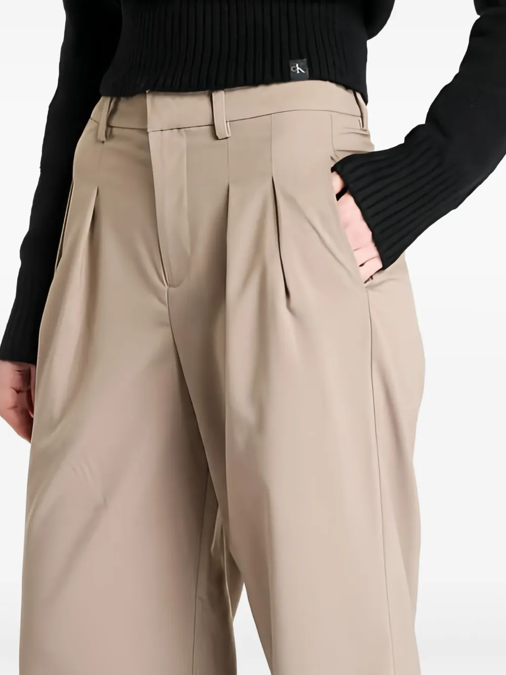 Calvin Klein Broek met geplooid detail Beige