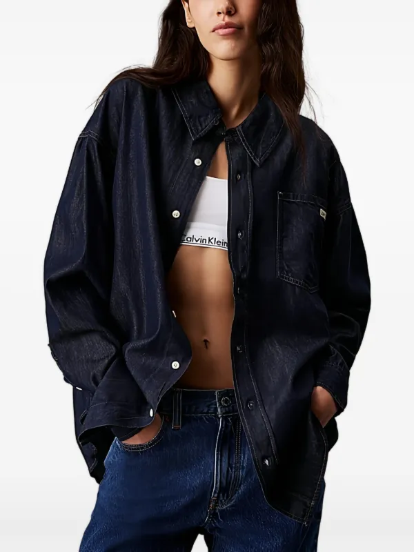 Calvin Klein Oversized Denim Shirt Blue FARFETCH HK