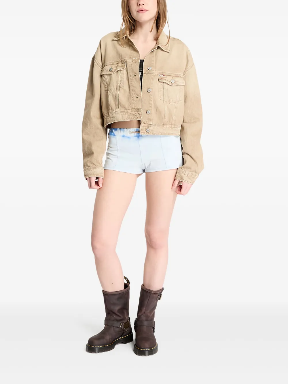 Tommy Hilfiger Cotton Cropped Jacket In Brown