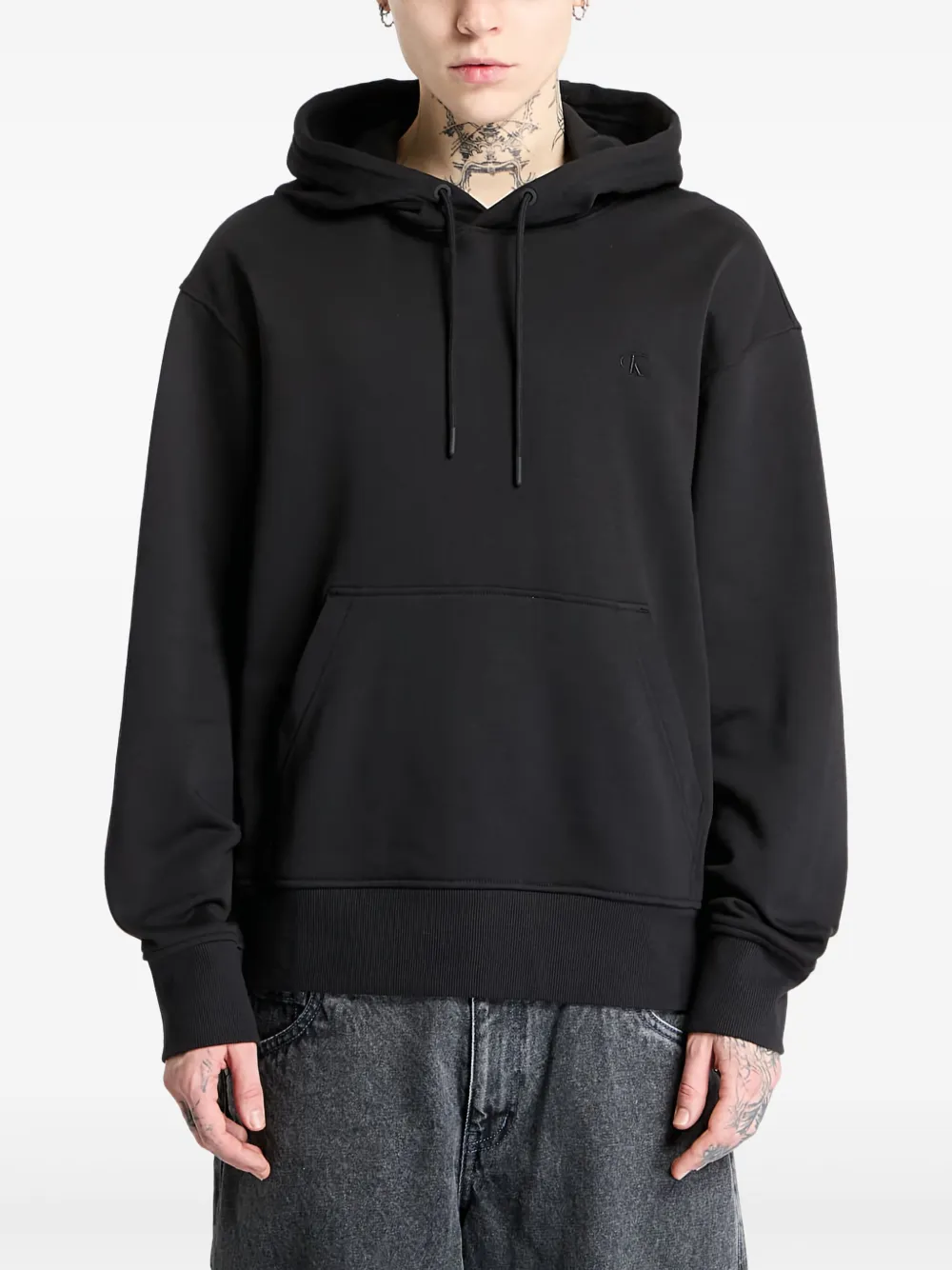 Calvin Klein Gelaagde hoodie met monogram Zwart