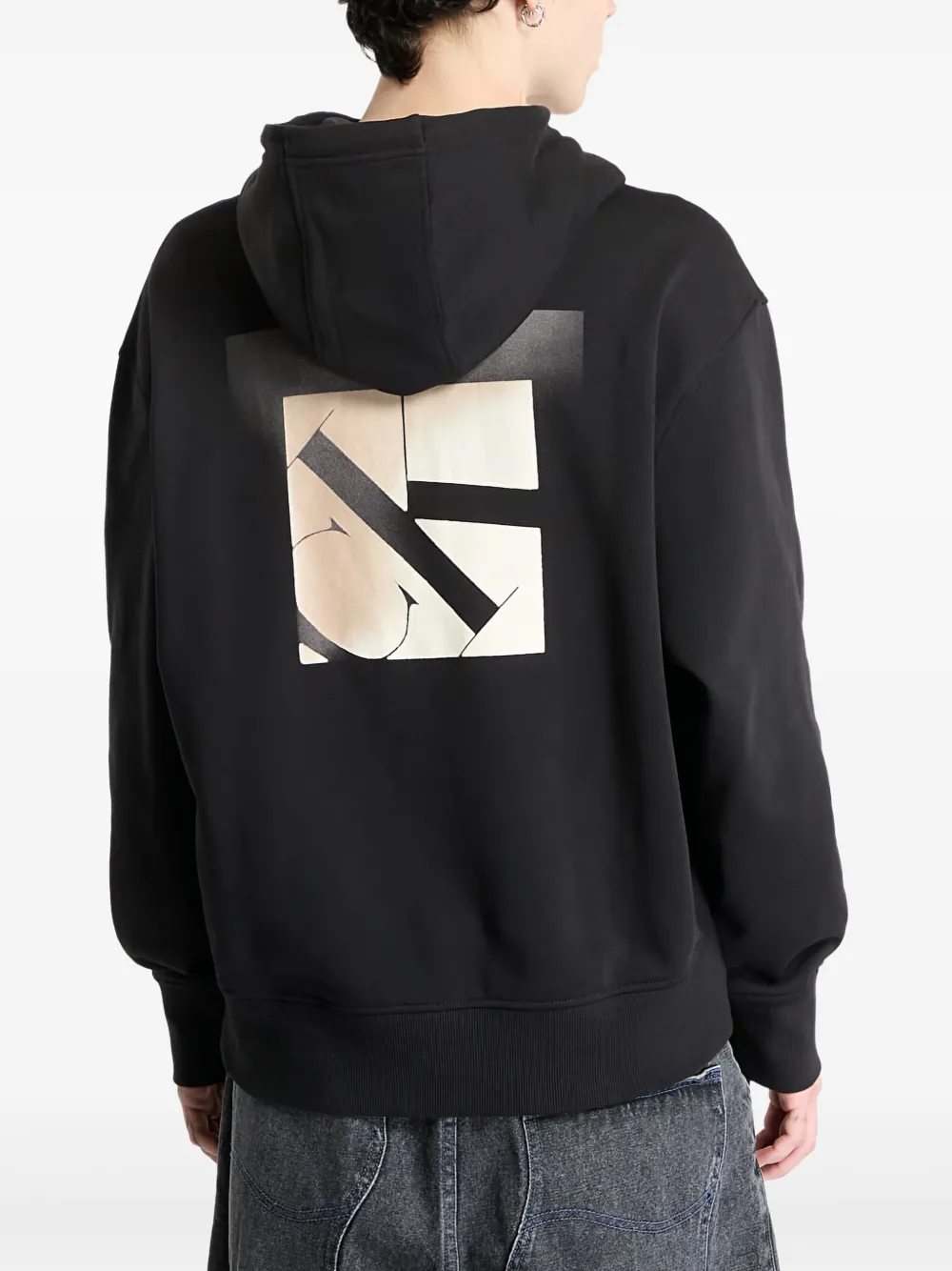 Calvin Klein Gelaagde hoodie met monogram Zwart
