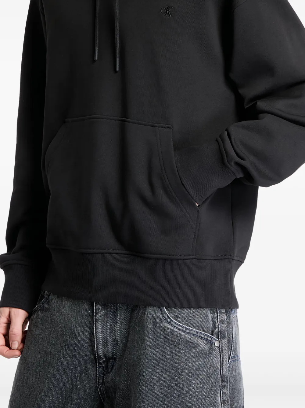 Calvin Klein Gelaagde hoodie met monogram Zwart