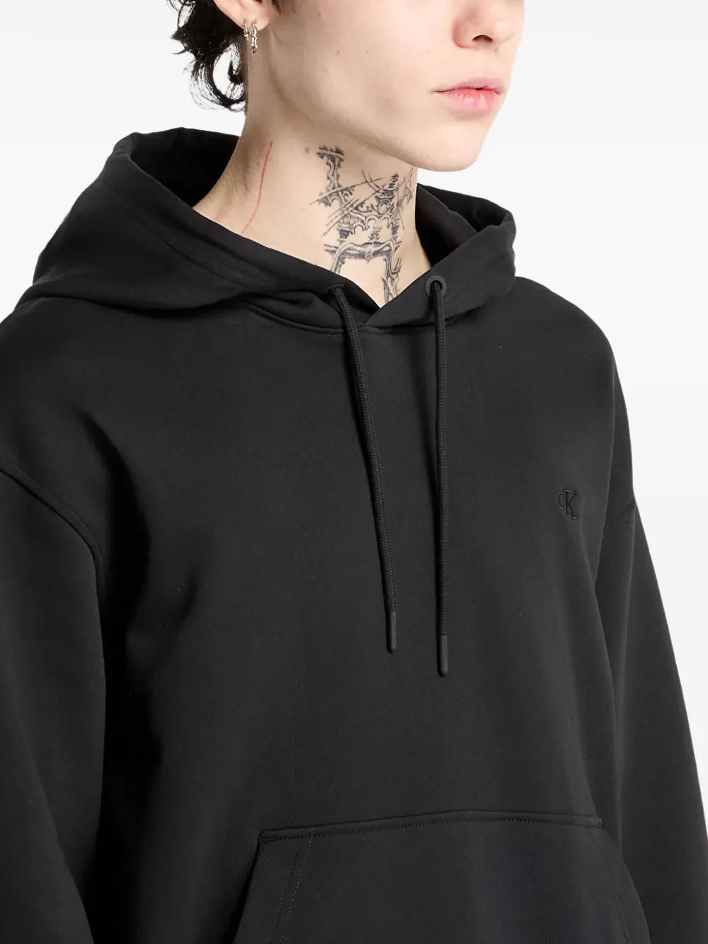 Calvin Klein Gelaagde hoodie met monogram Zwart