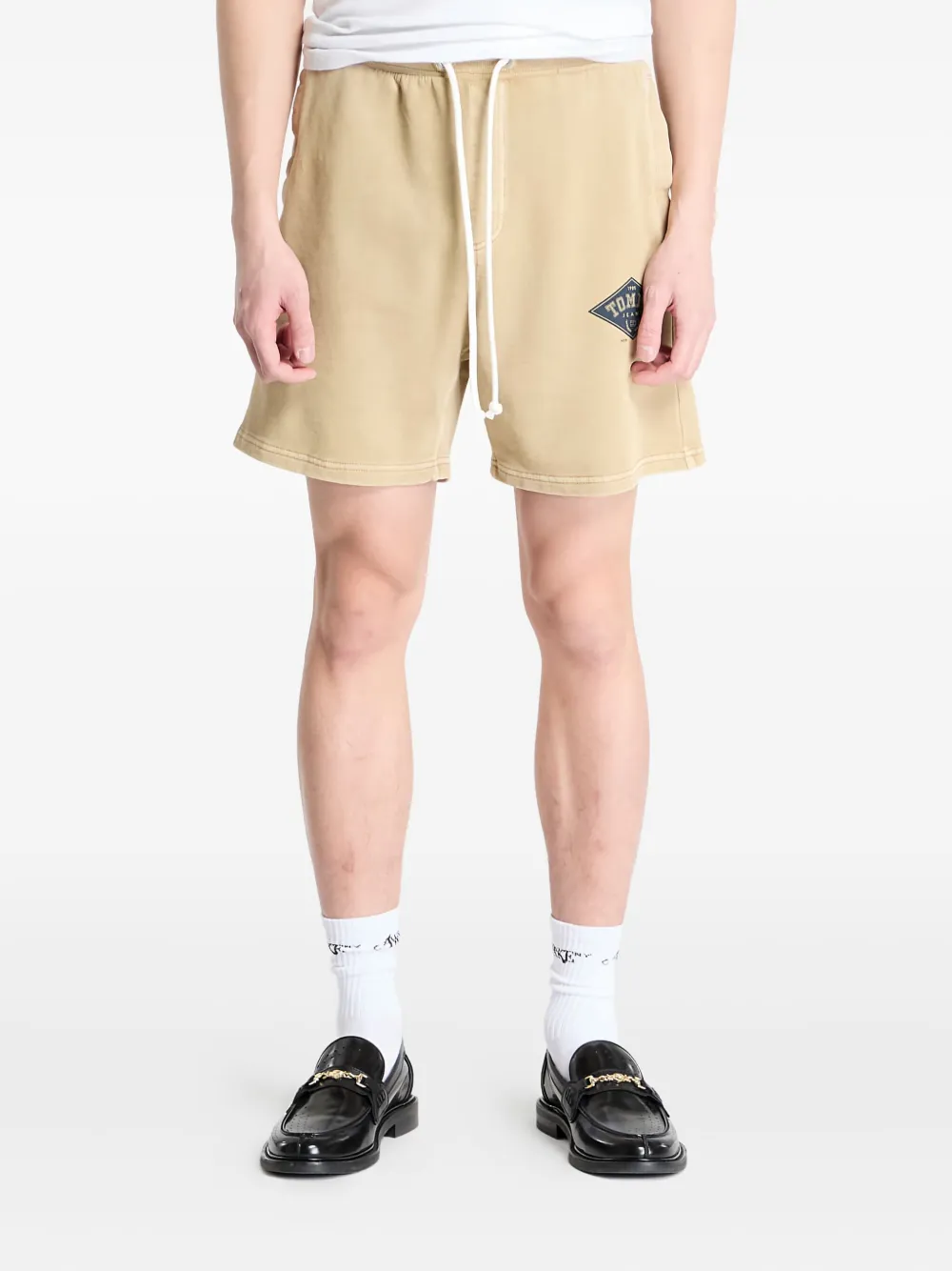Tommy Hilfiger Shorts met trekkoord en grafische print Beige
