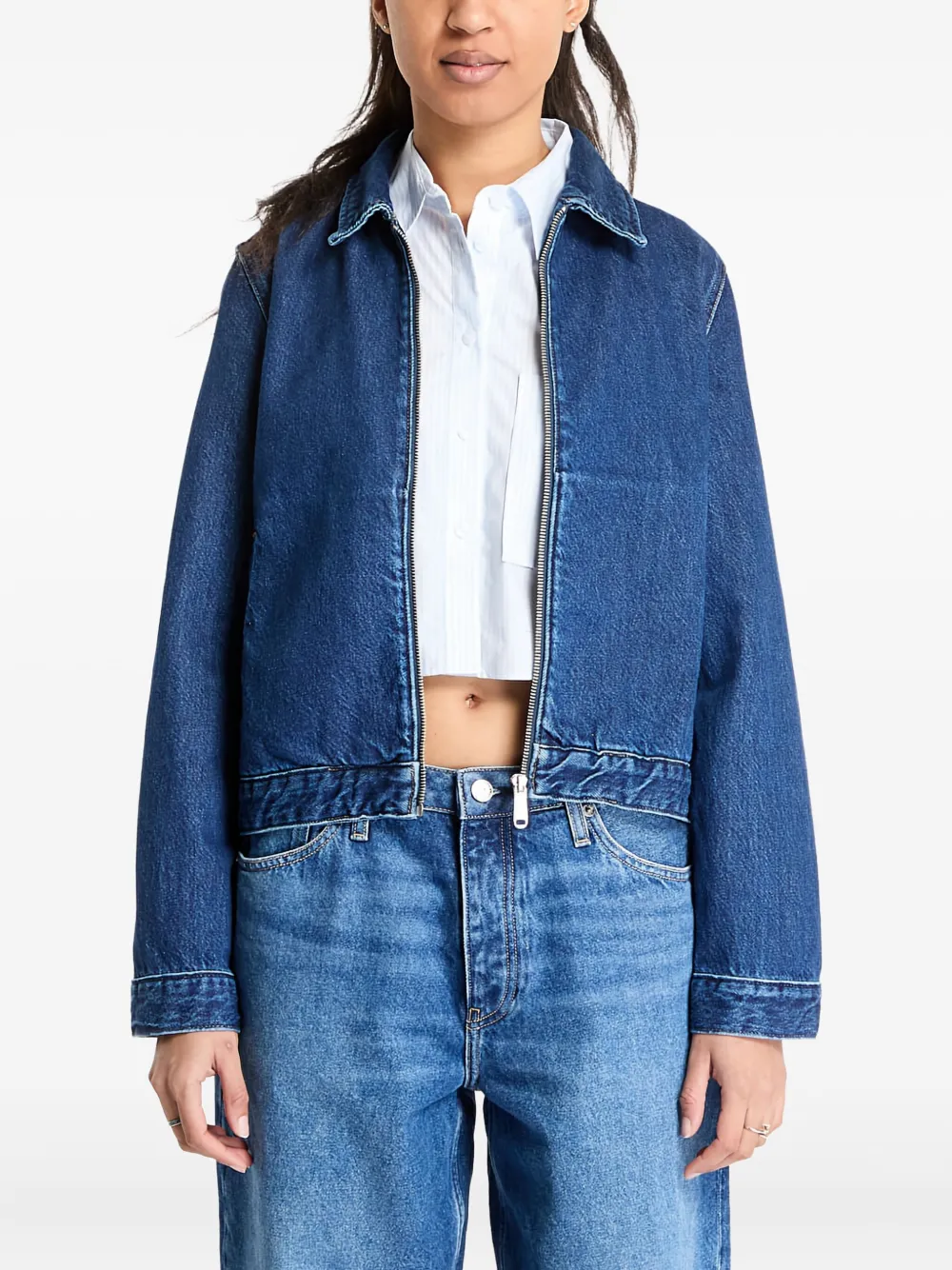 Calvin Klein Jeans Est.1978 Zip-up Denim Jacket In Blue