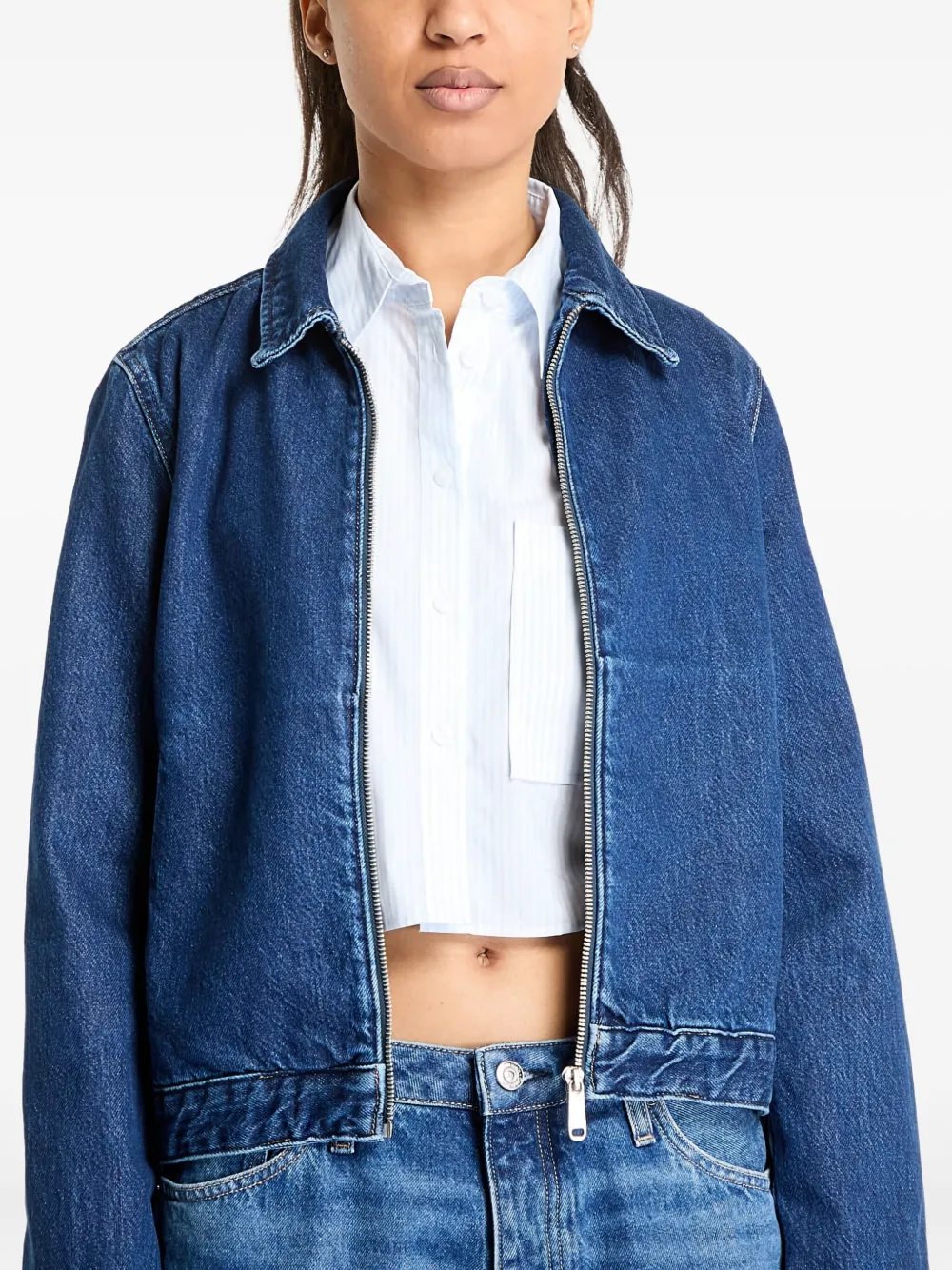 Calvin Klein Jeans Est.1978 Zip-up Denim Jacket In Blue