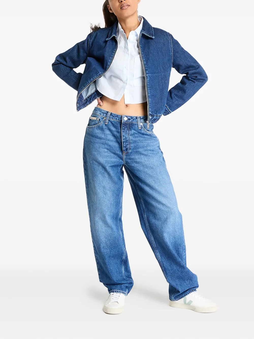 Calvin Klein Jeans Est.1978 Zip-up Denim Jacket In Blue