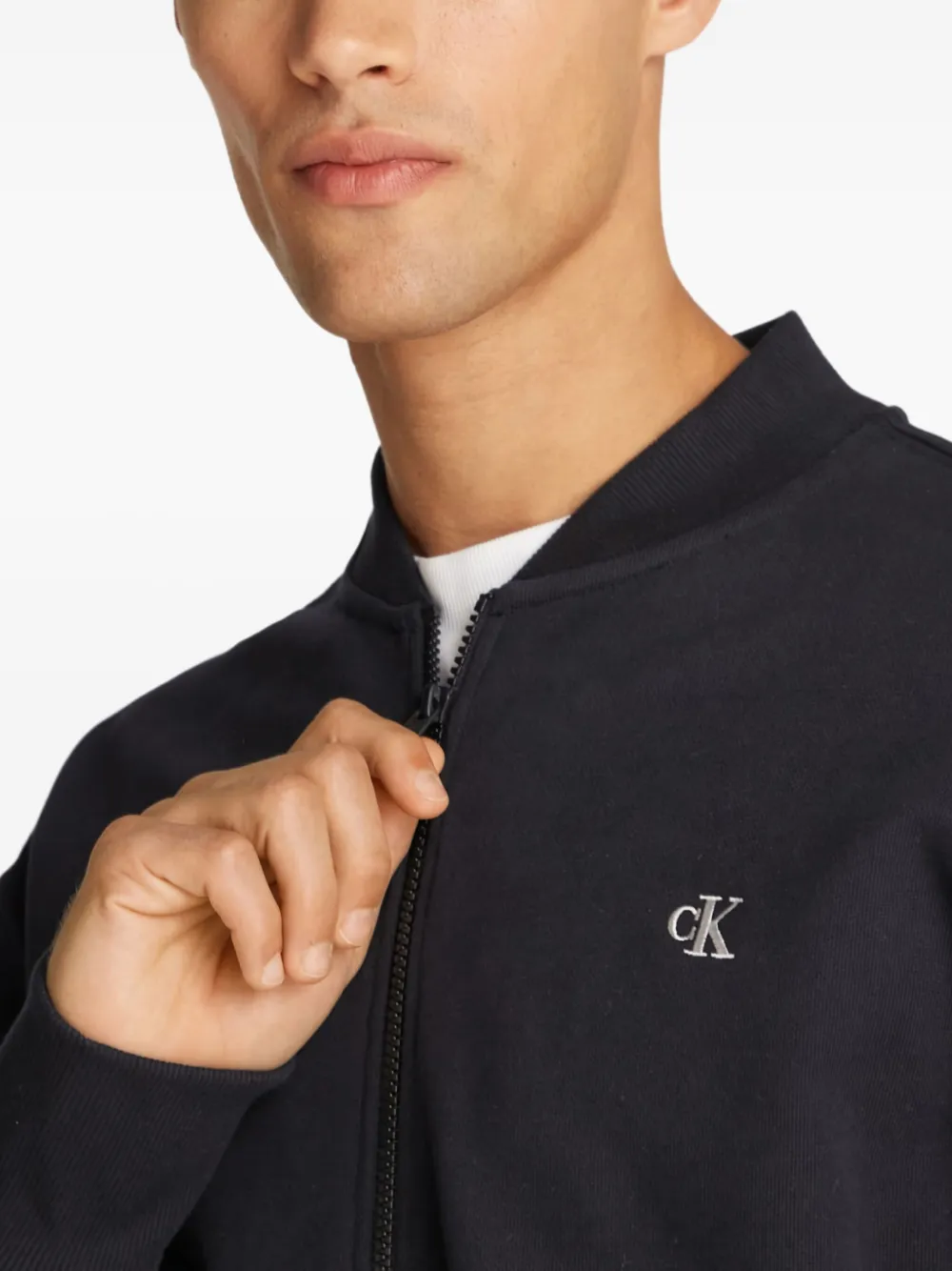 Calvin Klein Jeans Sweater met rits Zwart