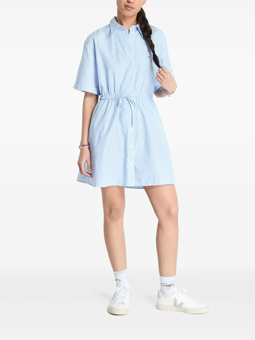 striped shirtdress