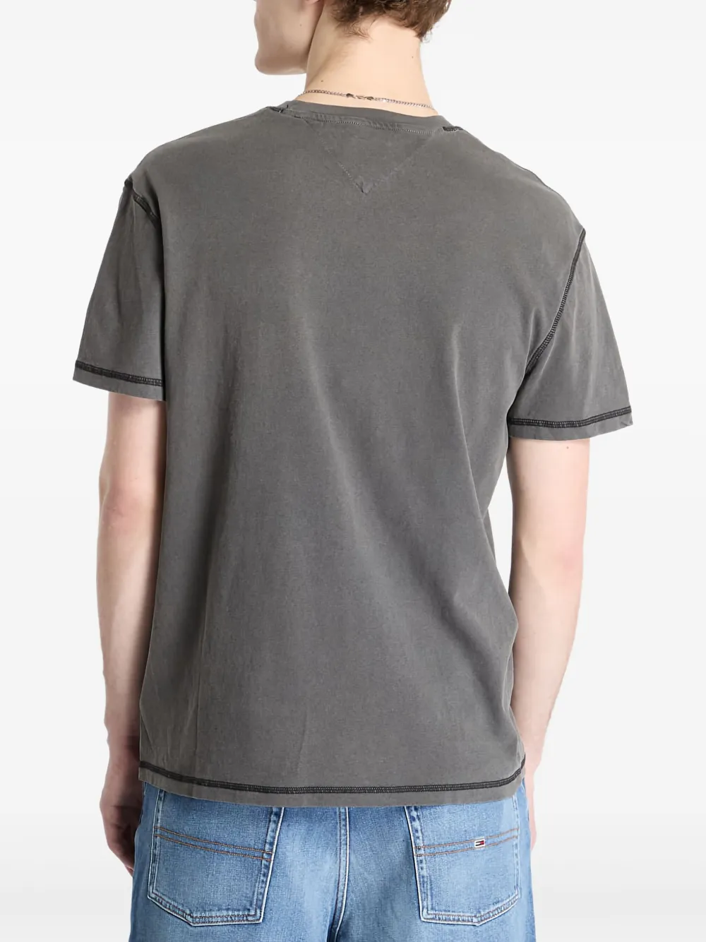 Tommy Hilfiger Logo-embroidered T-shirt In Gray