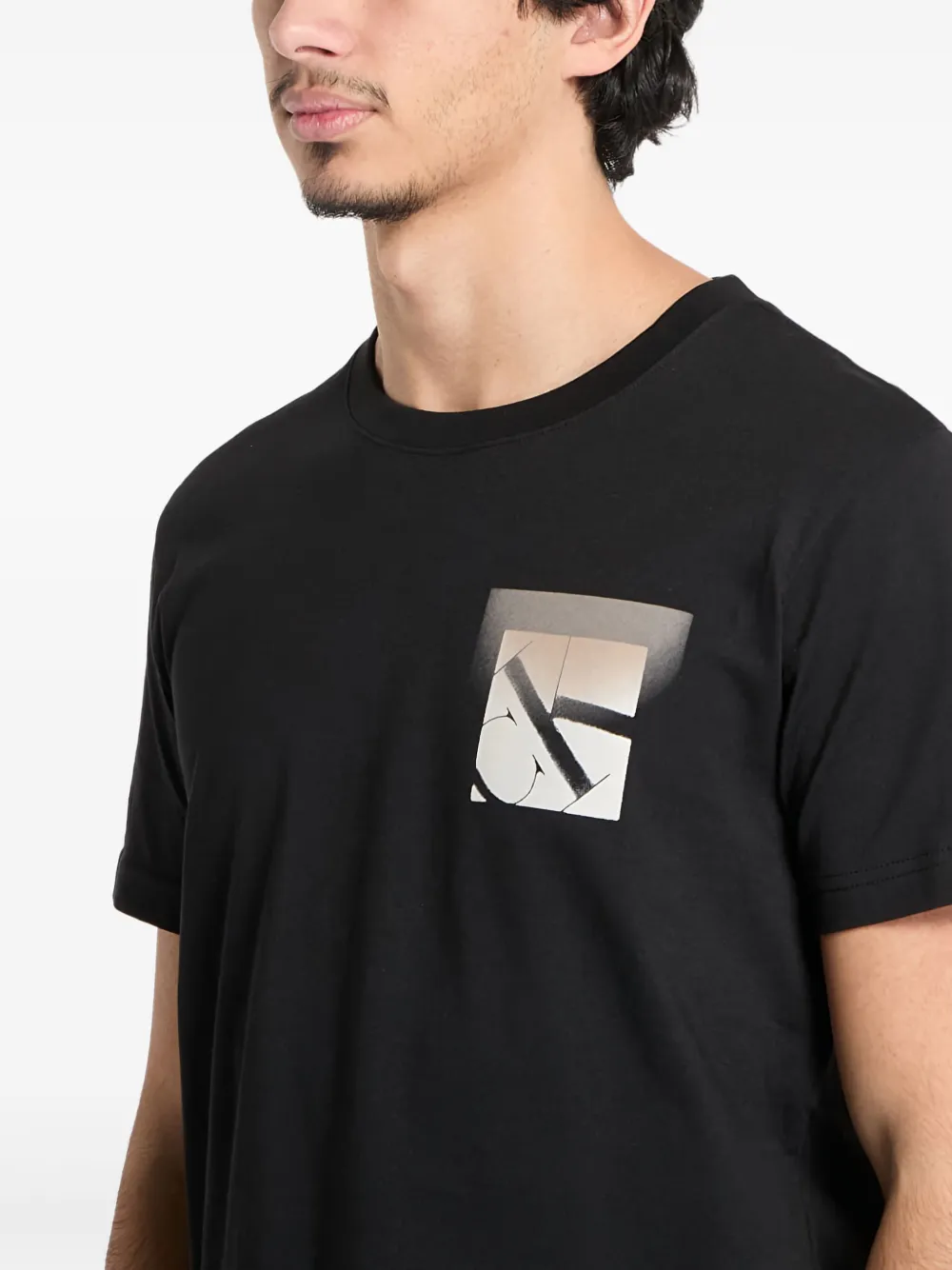 Calvin Klein Soft Box Monogram T-shirt Zwart