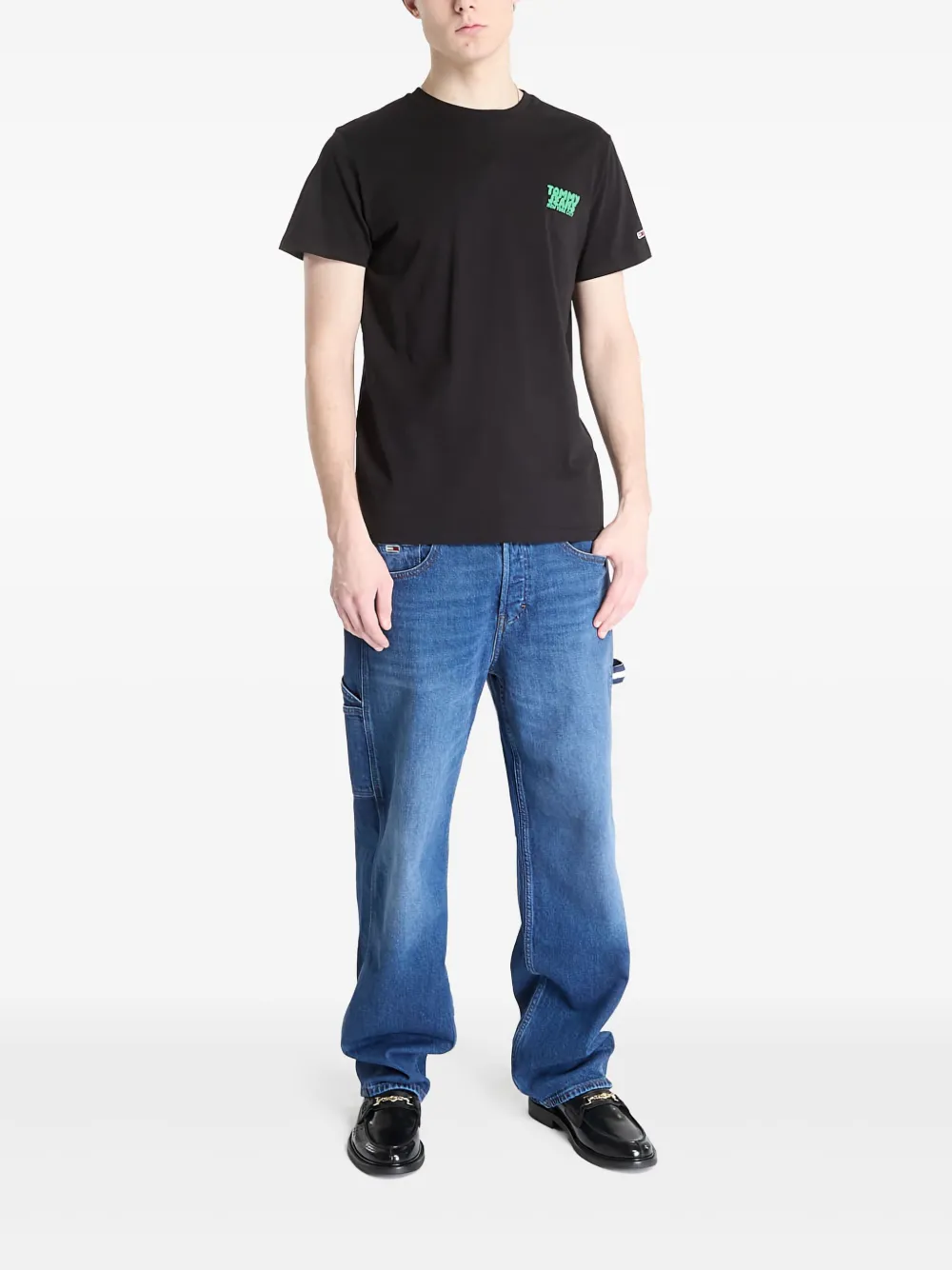Tommy Jeans Logo-print T-shirt In Black
