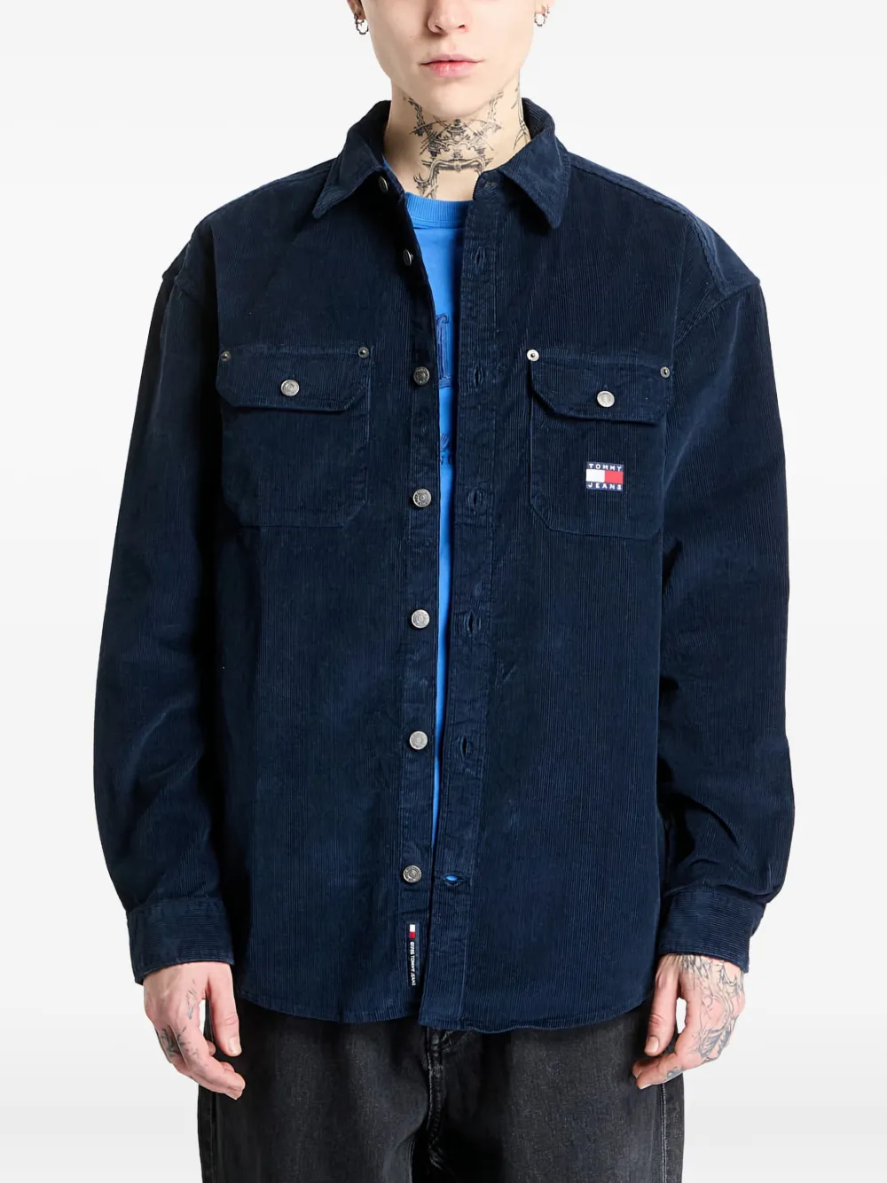 Tommy Hilfiger Ribfluweel shirtjack Blauw