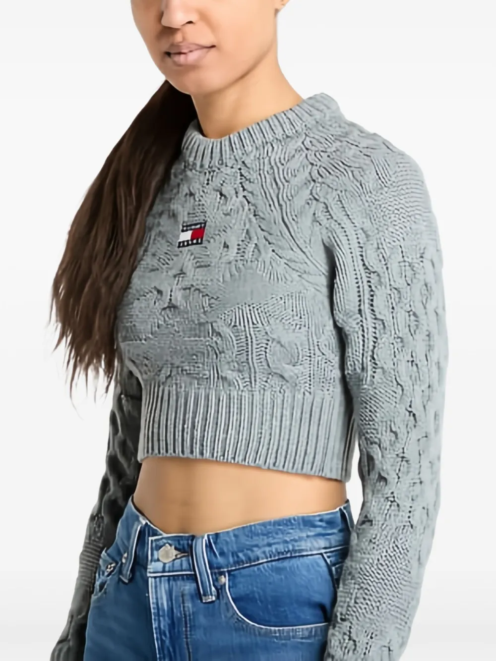 Tommy Jeans Kabelgebreide trui Grijs