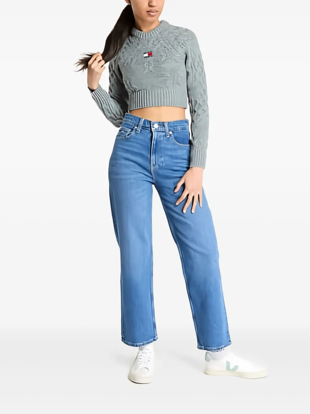 Tommy Jeans Kabelgebreide trui Grijs