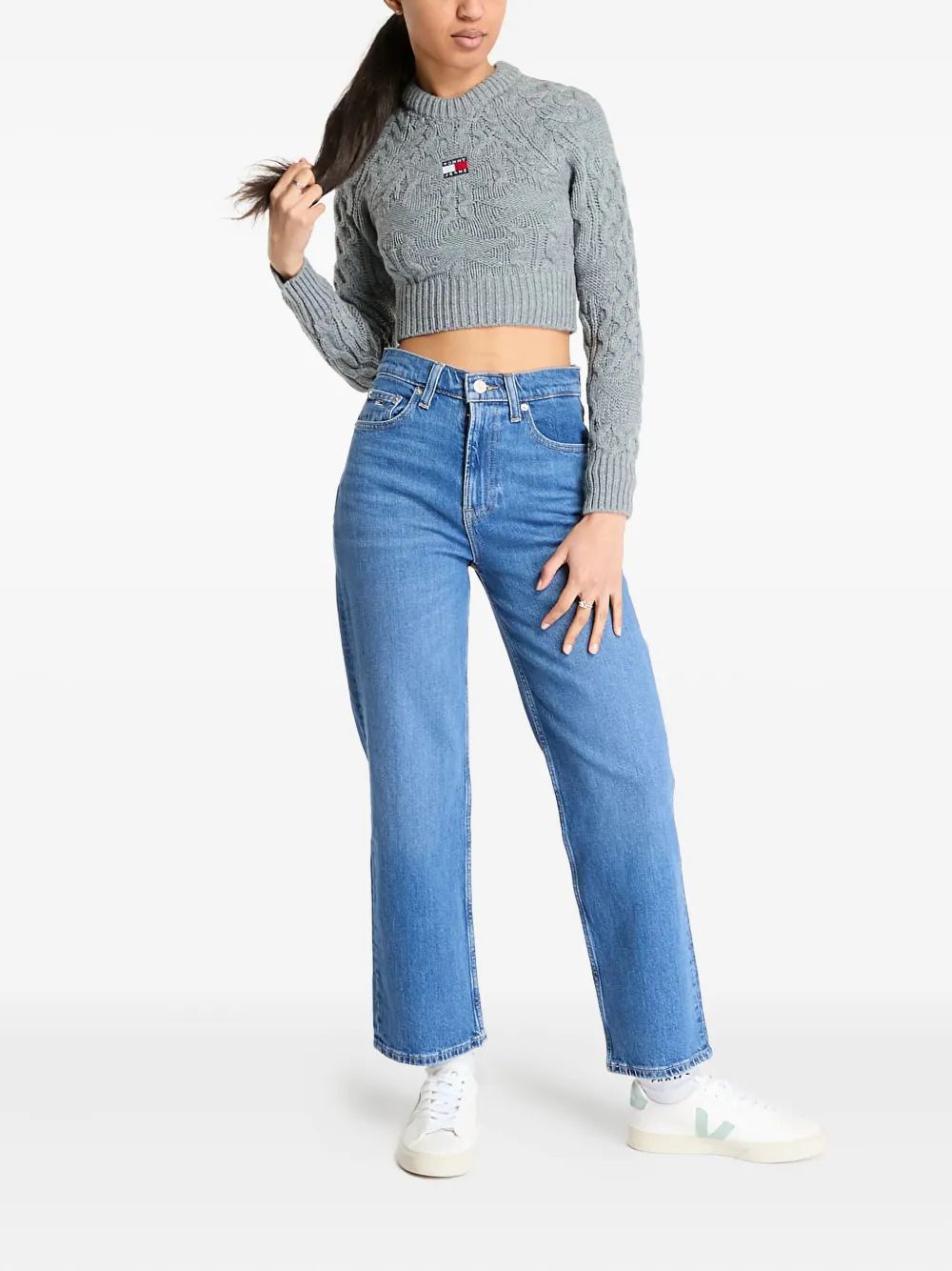 Tommy Jeans Kabelgebreide trui Grijs