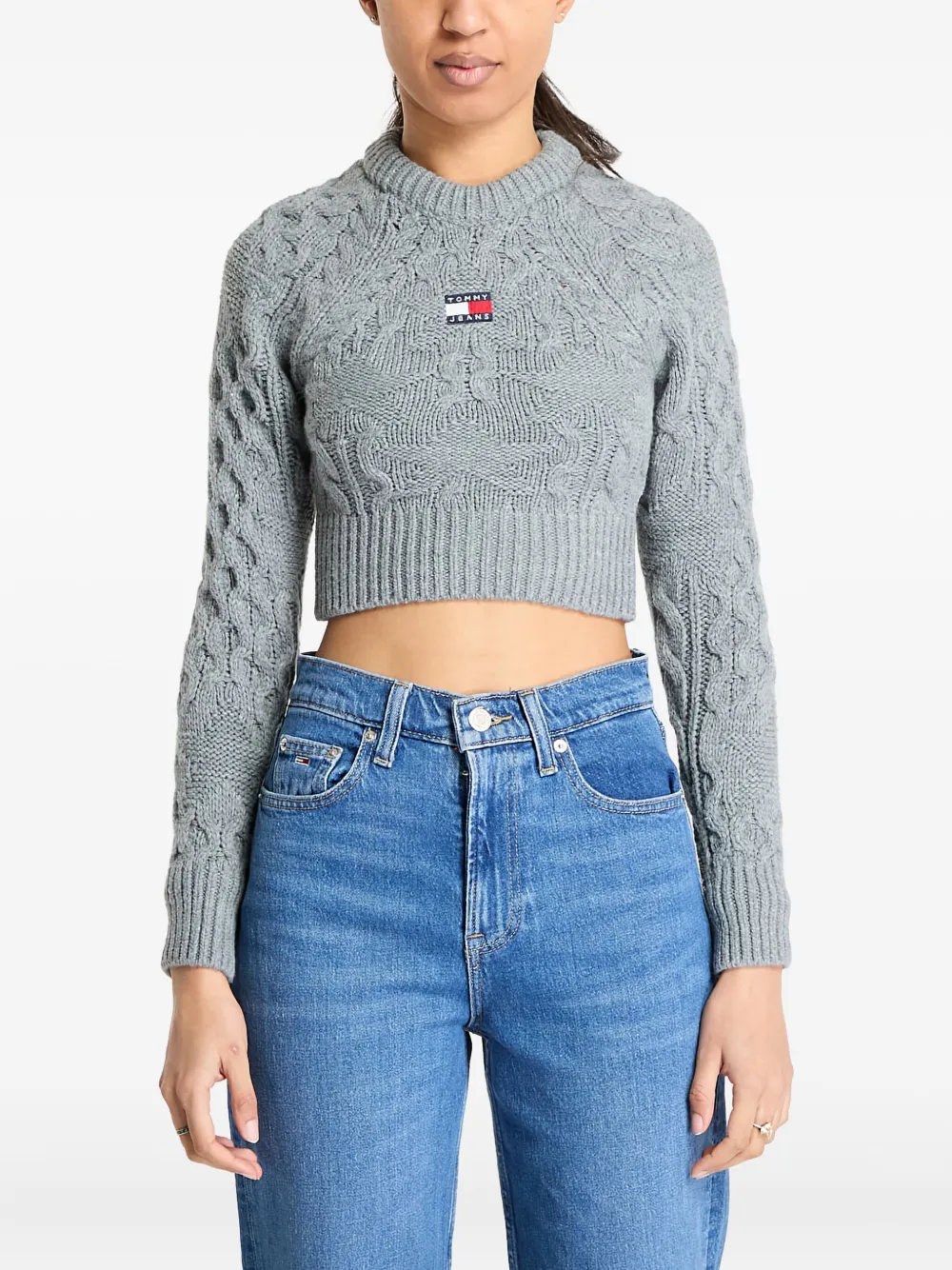 Tommy Jeans Kabelgebreide trui Grijs