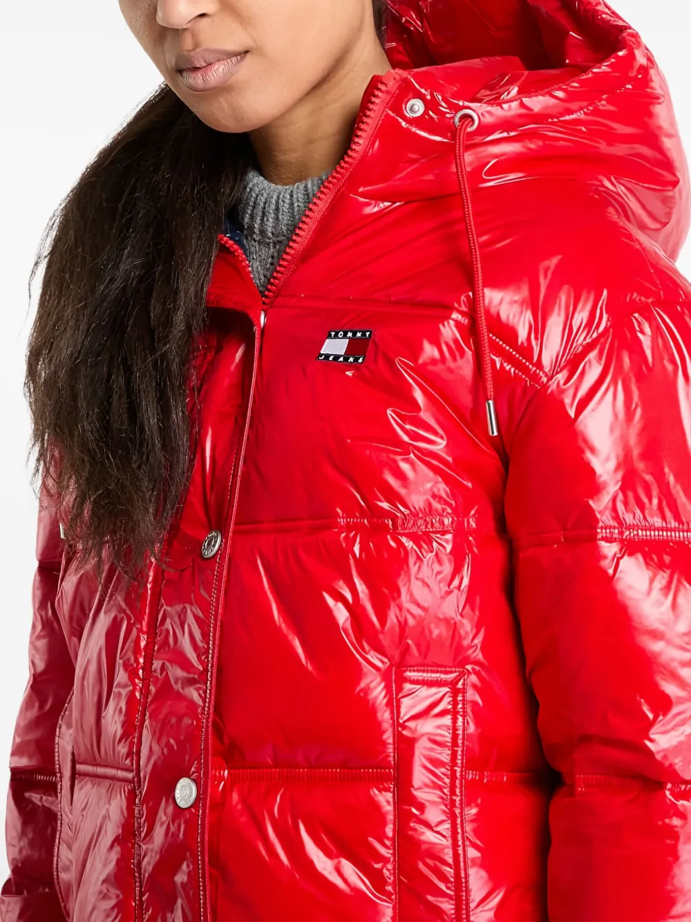 Tommy Jeans Glanzend donsjack Rood