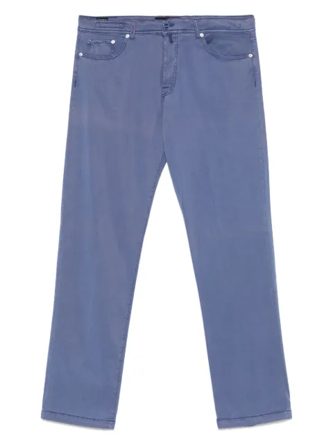 Kiton logo-patch trousers