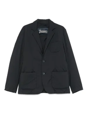 【送料&関税込】Herno Blue Blazer Herno single-breasted Blazer | Blue | FARFETCH
