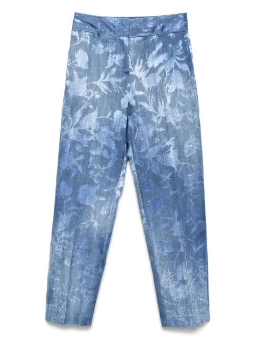Pantalon à fleurs en jacquard - Ermanno Scervino - Modalova